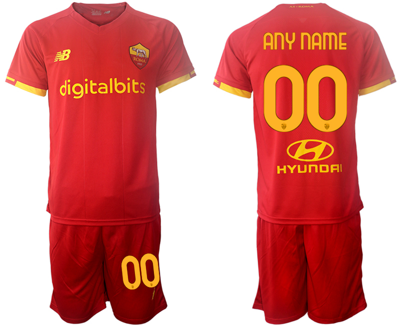 Men 2021-2022 Club AS Roma home red customized Soccer Jersey